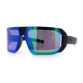 thumbnail image 5 of Locs Color Mirror Oversized Wrap Around Gangster Plastic Biker Sunglasses [Teal Mirror], 5 of 7