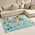 thumbnail image 2 of Coolnut Lightweight Soft Area Rugs 31x20 Inch, Cute Animals World Map Floor Mat Doormat for for Rooms Entrance Hardwood Floor Living Room 2'7" x 1'8"） Nursery Rugs, 2 of 6