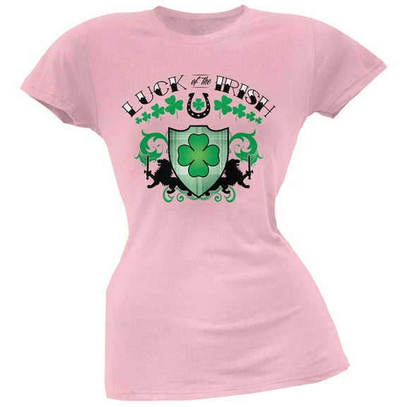 St. Patricks Day - Luck Of The Irish Light Pink Soft Juniors T-Shirt - Medium