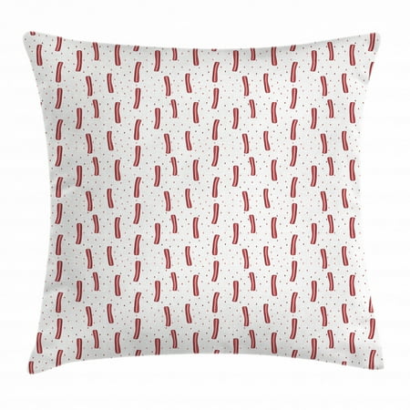 Bacon Throw Pillow Cushion Cover Graphic Prosciutto Bacon Pattern