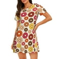 thumbnail image 1 of Disketp Donut para Camisón Corto de Manga Corta para Mujeres, Camisón Cómodo con Escote Redondo, Bonito y Confortable, 1 of 6