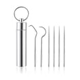 thumbnail image 1 of Qarigey Office Hotel Adults Portable Stainless Steel Travel Cleaning Tool Personal Pinicing Pick Camping Toothpicks Mouthcare Tooth cuidado de los oídos 6 piezas/juego, 1 of 3