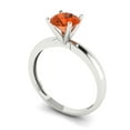 thumbnail image 2 of 1 ct Round Cut Simulated Red Diamond Solitaire Engagement Ring for Women in 18K White Gold, 2 of 5