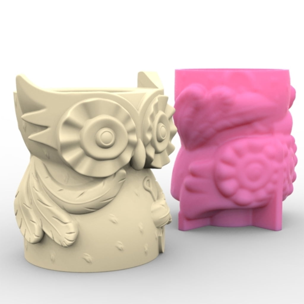 WINDLAND Owl Mom Flower Pot Silicone Mold Epoxy Resin Casting Succulent Pot Mould