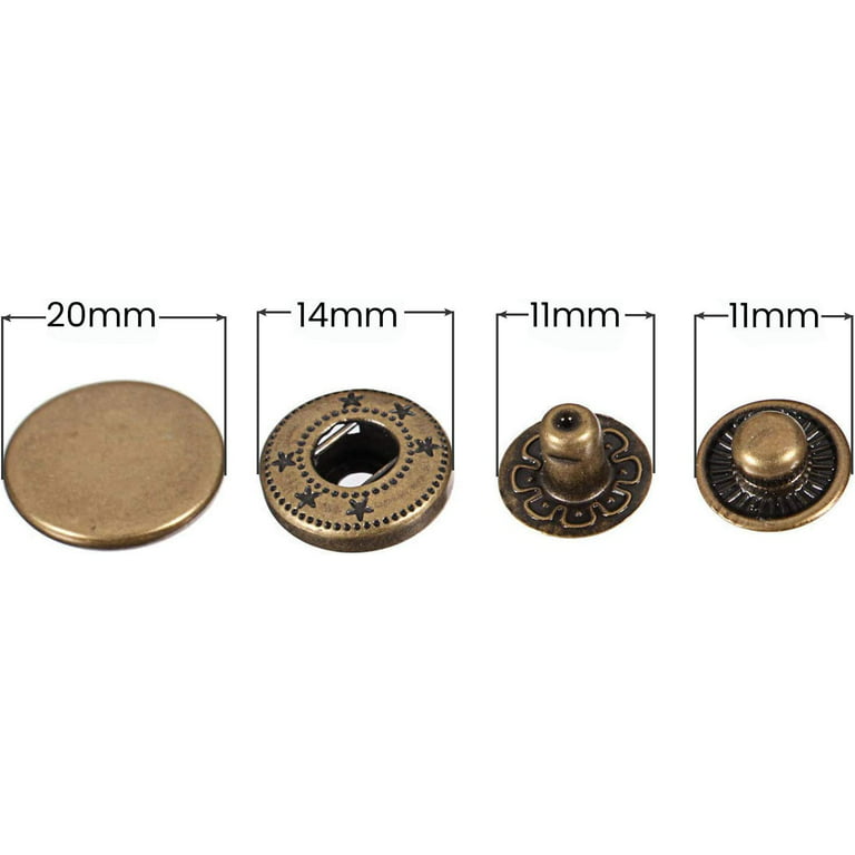 Trimming Shop 20mm S Spring Press Studs 4 Part, Durable and