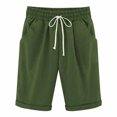 thumbnail image 2 of Qarigey Pantalones cortos Cintura elástica Pantalones cortos sueltos Pantalones Cintura elástica Sueltos Trajes de verano para mujer Prendas para la parte inferior del cuerpo Verde oscuro XXL Qarigey AP002089-54, 2 of 5