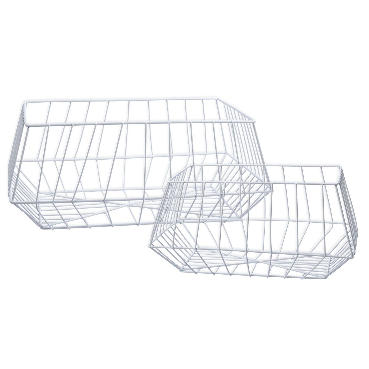 Truu Design, Trapezoid Wire Storage Basket, Set of 2