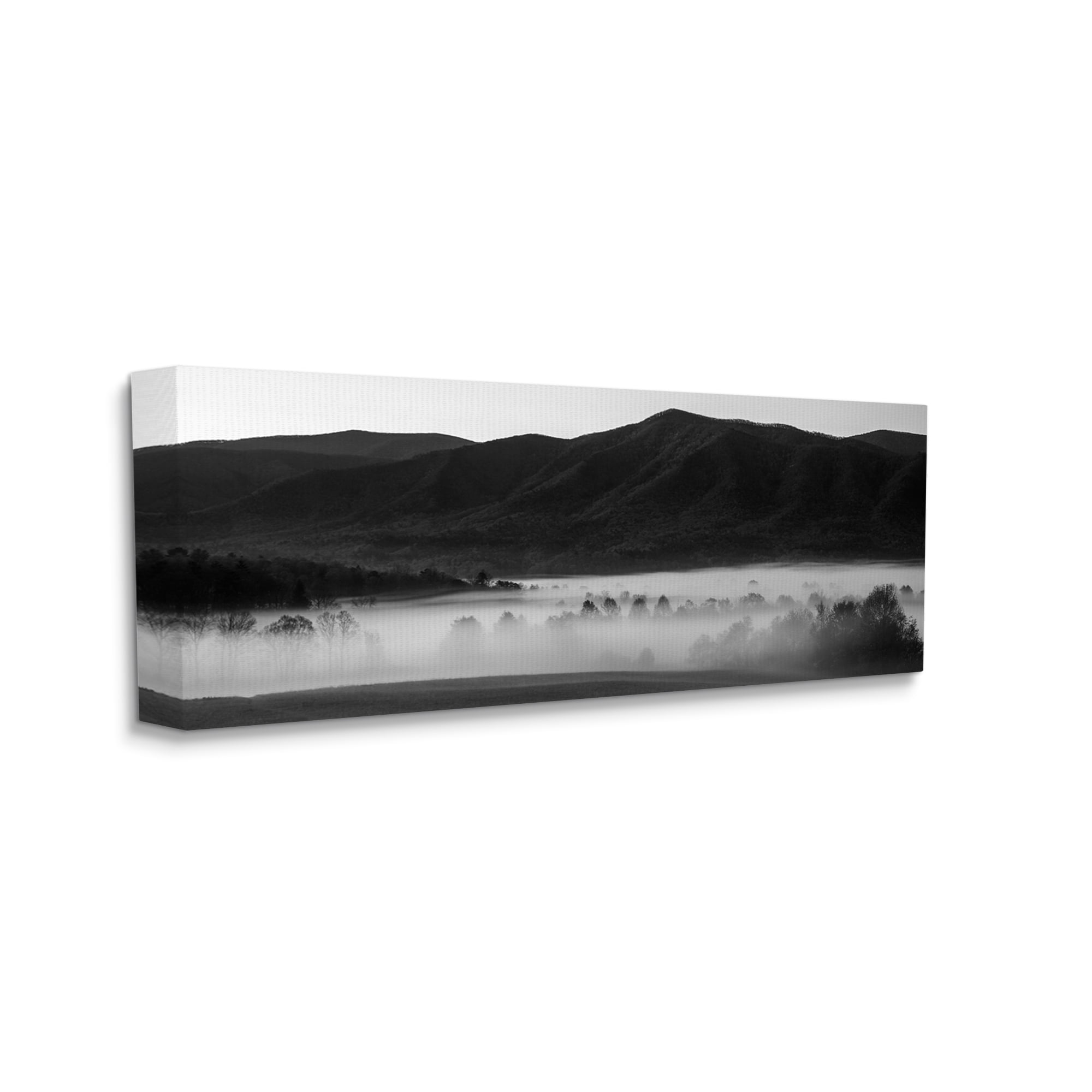 Stupell Industries Foggy Woodland Nature Landscape Photography Gallery Wrapped Canvas Art Print Wall Art, 24 x 10