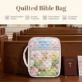 thumbnail image 4 of FOR U DESIGNS Rabbit Tulip Pattern Bible Cover Case Lightweight Bible Carrying Case Quilted Book Cover Bibles Organizer Cases Bible Carrier Easter Gifts with Handle and Zipper, 4 of 7