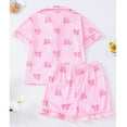 thumbnail image 4 of Lopecy-Sta 2 Piece Pajama Sets Unisex Lightweight Fall Pajamas Cute Pj Set Short Sleeve Button Shirt with Shorts Lounge Pjs, 4 of 8