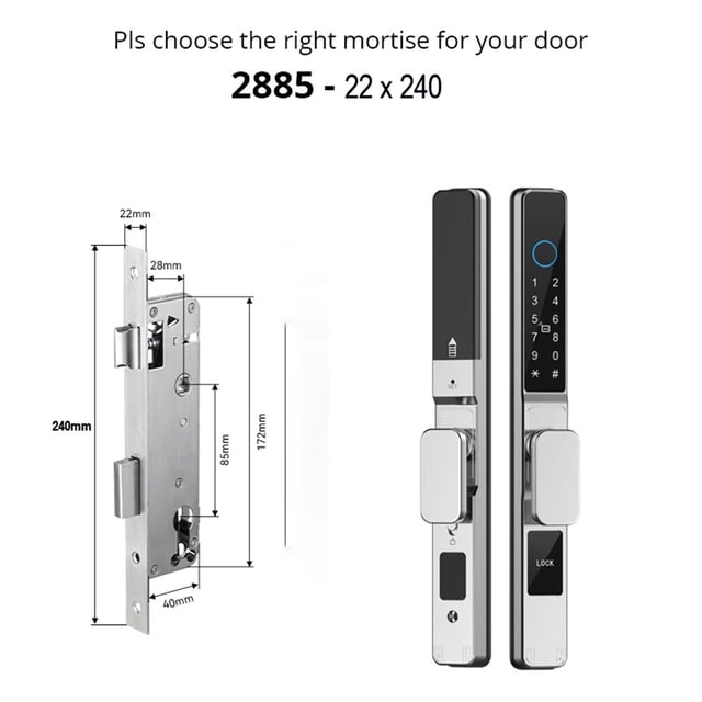 Waterproof Smart Door Lock Fingerprint APP Password RFID Card Keyless Digital Electronic Lock Aluminum/s Sliding ,Easy Installation