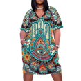 thumbnail image 1 of Hamsa vestido holgado a mano con bolsillo para mujer sensual de verano, 1 of 6