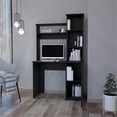 thumbnail image 4 of FM FURNITURE Rumford Computer Desk with Three Shelves Engineered Wood Black, 4 of 7