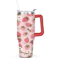 thumbnail image 2 of 40oz Fruity Kawaii Strawberry Tumbler - BPA-Free Insulated Travel Mug - Cartoon Berry & Flower Design for Health-Conscious Buyers, 2 of 9
