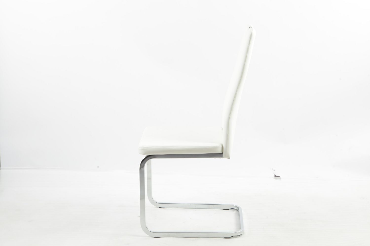 Chaises de salle à manger Aerys Marie avec base chromée en PU blanc (ensemble de 4)