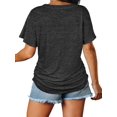 thumbnail image 5 of Womens Short Sleeve V Neck Dolman Tops with Side Shirring Loose Fit Shirts, 5 of 5