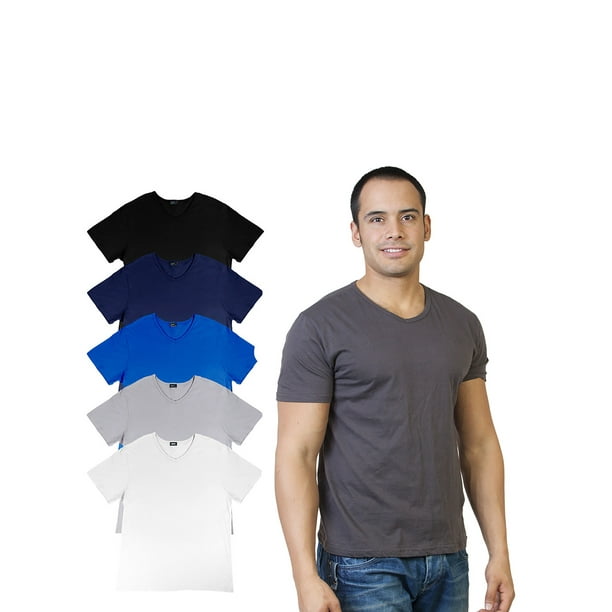 Hommes Agiato Base V Cou T-Shirt 6-Pack Multicolore Moyen