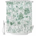 thumbnail image 2 of Green Botanical Waterproof Fabric Shower Curtain,Watercolor Spring Floral Summer Waterproof Fabric Shower Curtain for Bathroom Curtains Bathtubs Hotel Shower Curtains with 12 Hooks Extra Long 72x84, 2 of 8