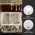 thumbnail image 4 of Pouseayar Bathroom Mirror with LED Light, 48x32" Dimmable Mirrors with Front Light & Backlit-3 Colors - Memory Function, 4 of 7