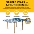 thumbnail image 4 of Japanese Rabbits Table Cloths for 6 Foot Rectangle Tables, Vintage Navy Blue Farmhouse Checkered Patio Waterproof Elastic Fitted Tablecloths, Washable Rectangular Table Cover for Camping, 4 of 8