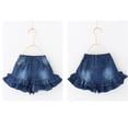 thumbnail image 5 of Kids Trousers Casual Girls Pants Denim Shorts Summer Korean Style Double Layer Ruffled Hem Cute Shorts for Toddler Kids, 5 of 5