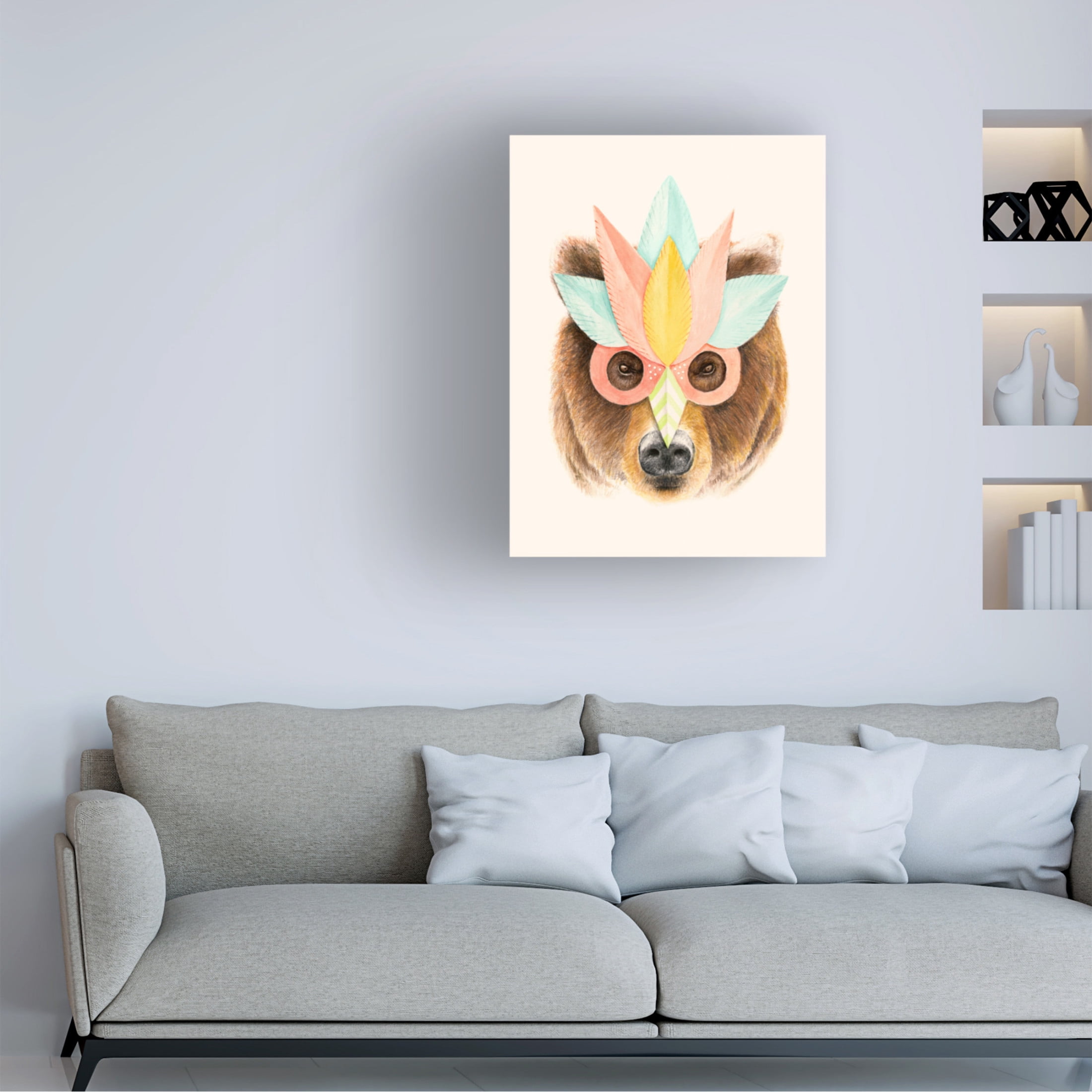 Trademark Fine Art Florent Bodart Bear Paper Mask Canvas Wall Art