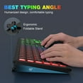 thumbnail image 4 of Wireless Keyboard and Mouse Combo - RGB Backlit, Rechargeable, Quiet Typing, Light-Up Keys, Full Size, Ergonomic Tilt, 2.4GHz USB Receiver for Windows, 4 of 8