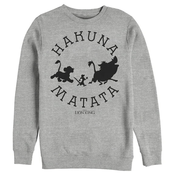 Men's Lion King Hakuna Matata Means No Worries  Sweatshirt Athletic Heather X Large