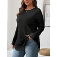 thumbnail image 3 of SMZ Long Sleeve Shirts for Women Tunic Tops for Women Loose Fit Dressy Crew Neck Pullover Basic Sweaters for Women 2024, 3 of 6