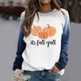 thumbnail image 2 of KIHOUT Hauts en Solde, Chandails en Molleton à Manches Longues pour Femmes Automne Citrouille Graphique Imprimé Blouse Col Rond Décontracté Ample Pull Sans Capuche, 2 of 5