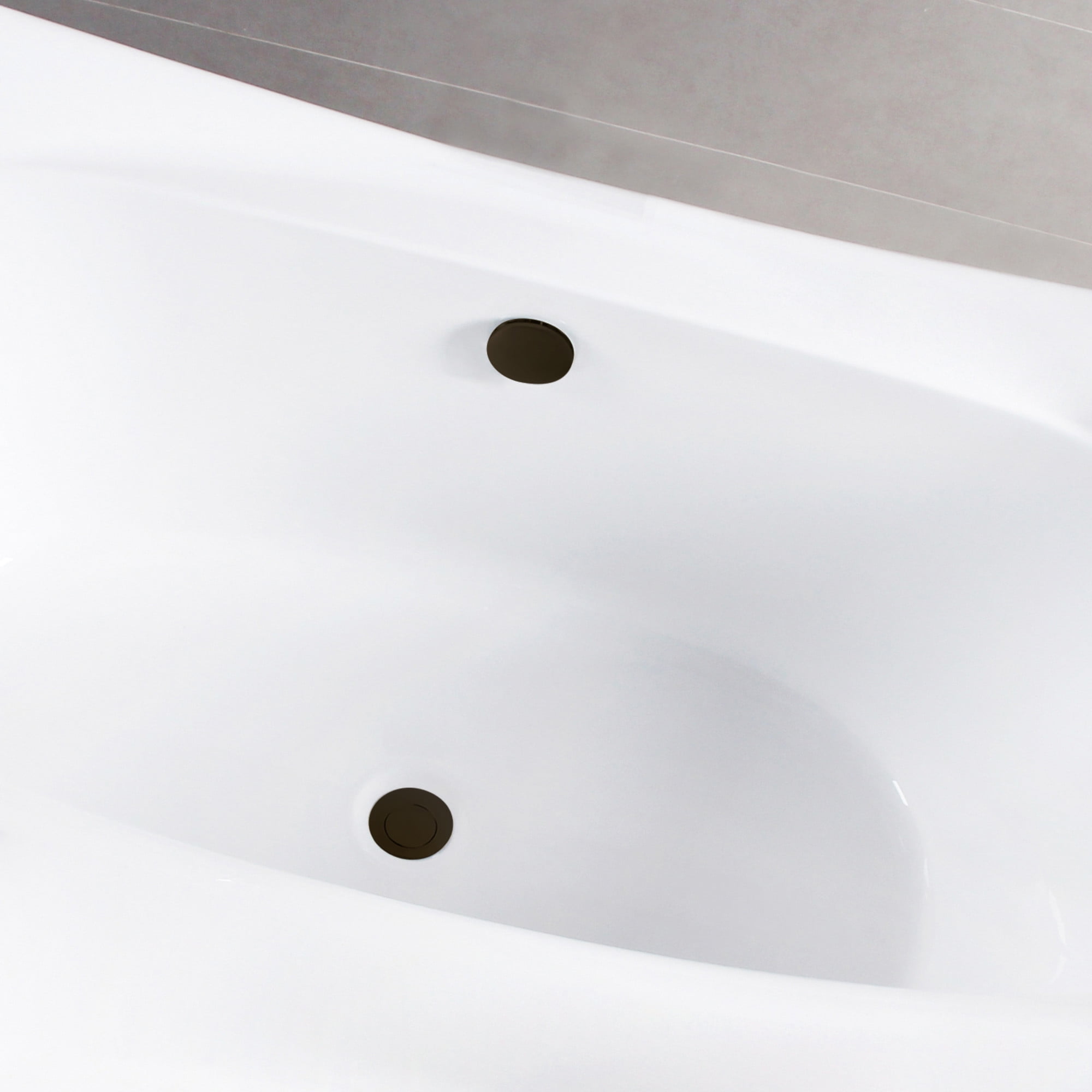 Kingston Brass VTDE673321M5 67" Acrylic Rectangular Double Ended Freestanding Tub with Overflow/Drain Assembly, Glossy White/Oil Rubbed Bronze