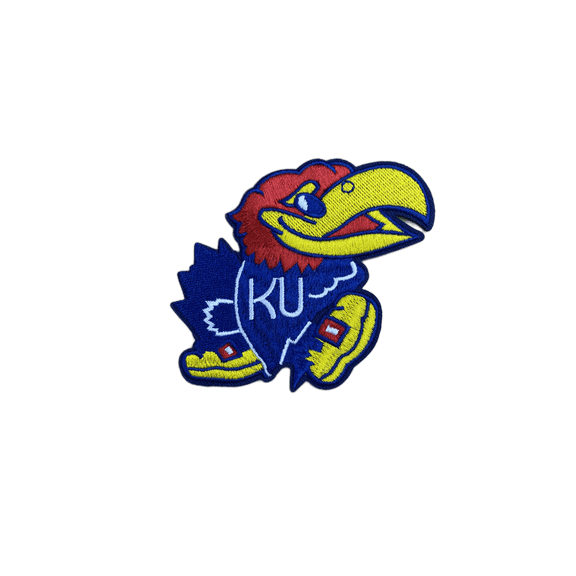 KANSAS UNIVERSITY KU JAYHAWKS 3.25” LOGO IRON ON PATCH
