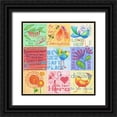 thumbnail image 1 of Phillips, Anita 15x15 Black Ornate Wood Framed with Double Matting Museum Art Print Titled - Lil Birds 9 Patch, 1 of 4