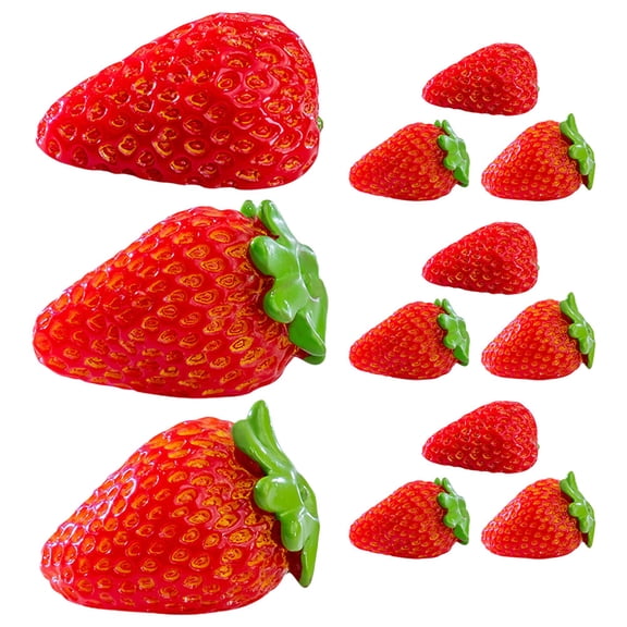 Hytrove Simulation Strawberry Decor 12Pcs For Tabletop Display Red