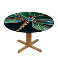 thumbnail image 3 of HAOXIT Decorative Round Fitted Tablecloth Cover, Dragonfly Elastic Edged Polyester Fitted Table Pad,Elegance Vivid Figures in Print Dining Table Cloth, Fits Round Table, for Indoor Outdoor Use 38-42, 3 of 8
