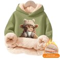 thumbnail image 5 of Big Girls Hoodies with Print Designs Long Sleeved Sweatshirt Tops Size 9-10T , Green, 5 of 5