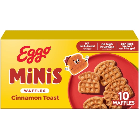 Eggo Minis Cinnamon Toast Waffles, Breakfast Food, 10.75 oz, 10 Count (Frozen), Regular