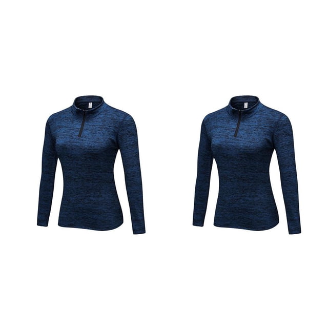 Sonducket Invierno otoño mujer cuello Sudadera con capucha niñas correr Jogging ejercicio Fitness camisetas térmicas diseño Simple ropa Azul 2Conjunto