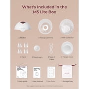Momcozy M5 Lite Wearable Breast Pump - Electric, Hands-Free, DoubleFit Flange, 3 Modes & 9 Levels, 24mm, 2-Pack