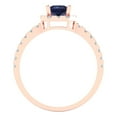 thumbnail image 4 of Clara Pucci 14K Rose Gold 0.89ct BlueSapphire Halo Ring for Women, 4 of 8