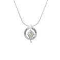 thumbnail image 2 of Delight Jewelry Silvertone Antiqued Rose Laugh Ring Charm Necklace, 18", 2 of 4