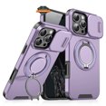 thumbnail image 3 of For Samsung Galaxy A36 Hybrid Case with 360° Magnetic Ring Stand, Camera Slide Protector & Compatible with MagSafe Phone Case Cover by Xpression, Purple, 3 of 7