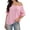 Pink, variant on OSOLU Solid Color Women Summer Casual Off Shoulder T-Shirt Short Sleeve Tshirts Tee Fashionable Loose Fit Tops Classic Dailywear