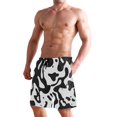 thumbnail image 2 of Dailycode Men's Quick Dry Swim Trunks Beach Shorts Casual Summer Board Shorts with Pockets, Black and Graffiti, 2 of 8