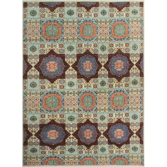 Aria Raymond Ivory/Blue Rug, 8'10" x 11'9"