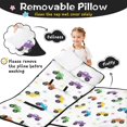 thumbnail image 3 of Monster Cartoon Truck White Pattern Teens Toddler Nap Mat with Pillow, Sleeping Mat Bag for Preschool Daycare 51"x22", 3 of 6
