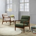 thumbnail image 2 of Pemberly Row Mid-Century Fabric Arm Chair in Studio Dark Green/Dark Walnut, 2 of 9