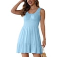 thumbnail image 1 of BEFOKA Robe Grande Taille pour Femmes, Robe d'Été en Solde pour Femmes, Robe d'Été Unie Sans Manches à Col Rond, 1 of 5