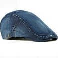 thumbnail image 5 of SikaFu Spring Summer Men Women Cap Sun Hat Denim Newsboy Ivy Flat Cap Adjustable Men Women Berets Artist Painter Beret Cap Men, 5 of 6