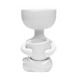 thumbnail image 1 of Sitting Human Shaped Planter Ceramic Flower Pot Plant Container Desktop Decoration White (6x6x10cm), 1 of 6